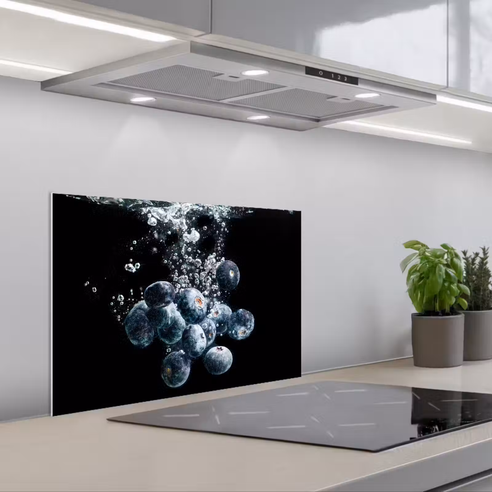 Kitchen splashback for hob - Blueberry Dive — 1