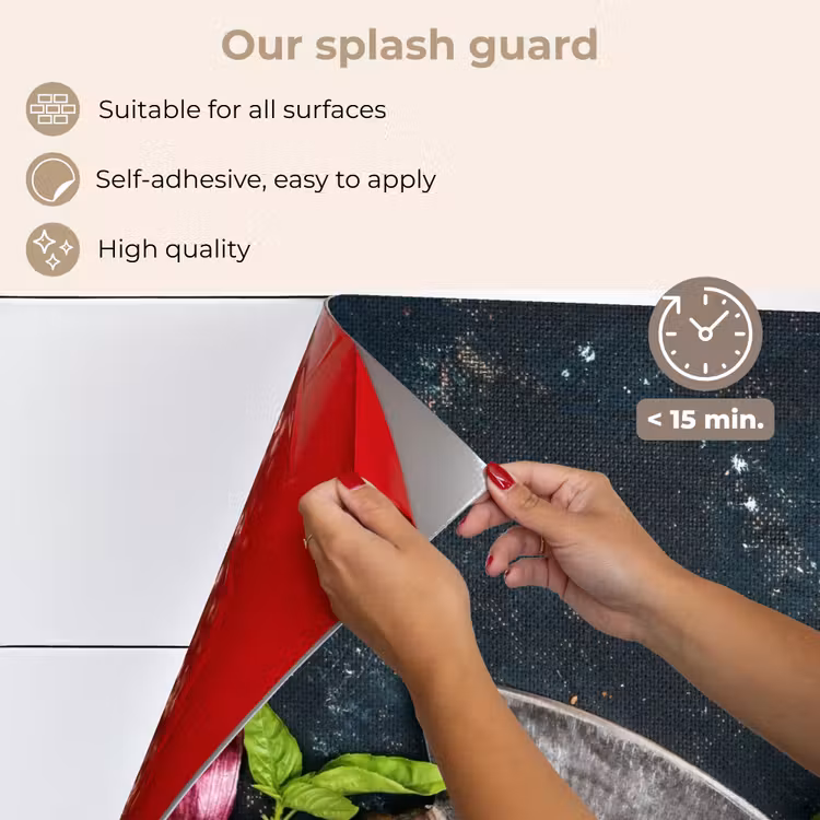 Kitchen splashback for hob - Chef's Knife and Fresh Ingredients — 4