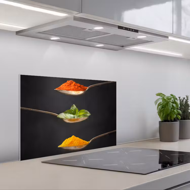 Kitchen splashback for hob - Floating Flavor Accents — 1