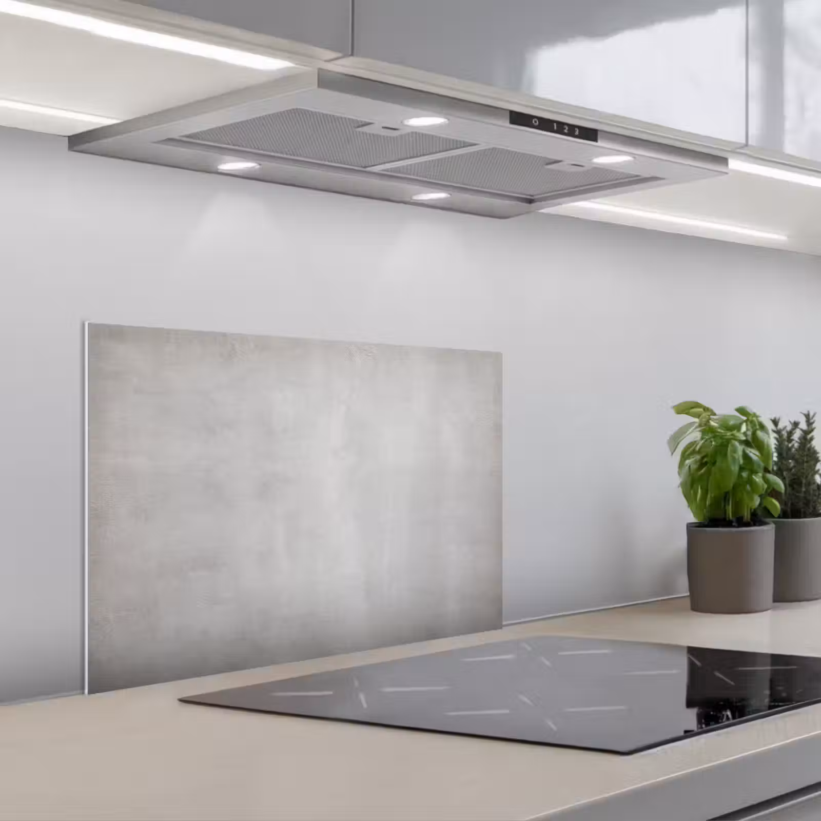 Kitchen splashback for hob - Concrete - Gray - Cement - Industrial - Textured — 1