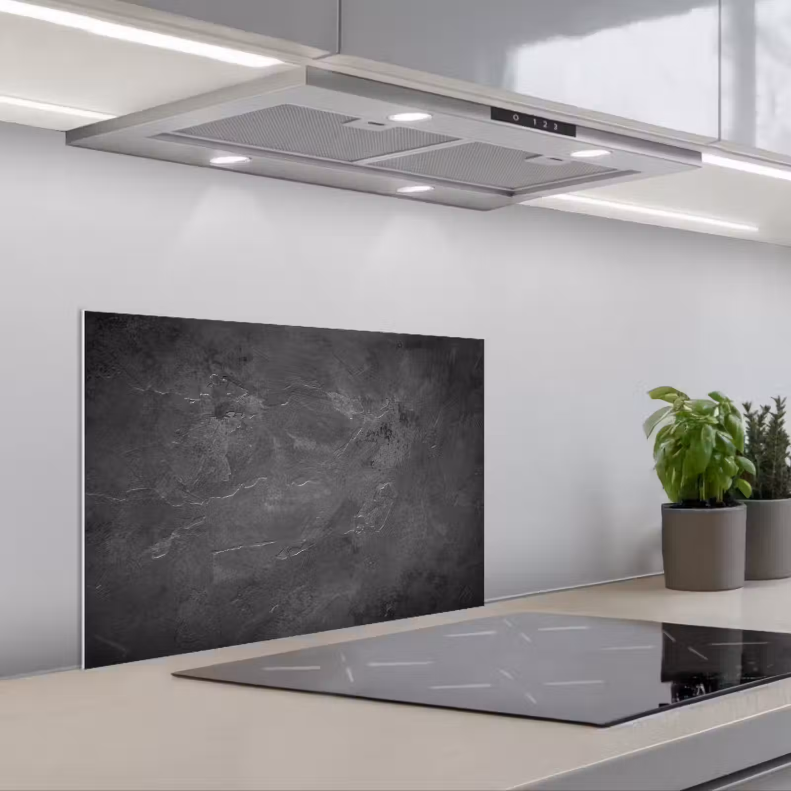Kitchen splashback for hob - Dusky Concrete Landscape — 1