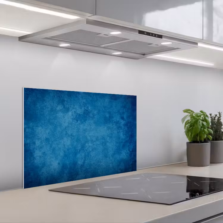 Kitchen splashback for hob - Concrete - Blue - Vintage - Textured - Industrial — 1