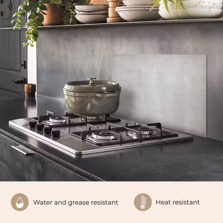 Kitchen splashback for hob - Concrete - Gray - Cement - Industrial - Textured — 2
