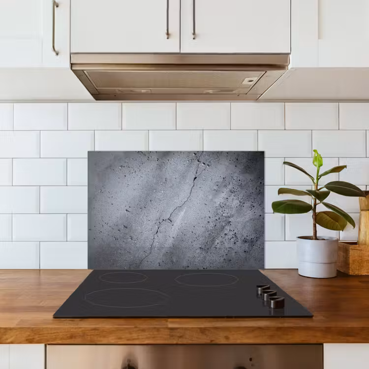 Kitchen splashback for hob - Concrete - Grey - Crack — 3