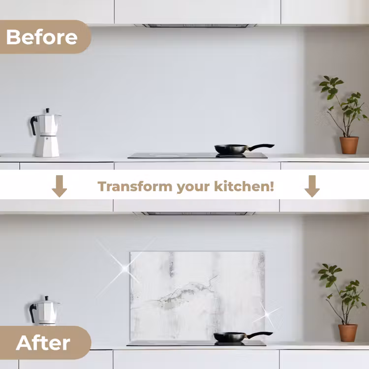 Kitchen splashback for hob - Concrete - Grey - White — 7