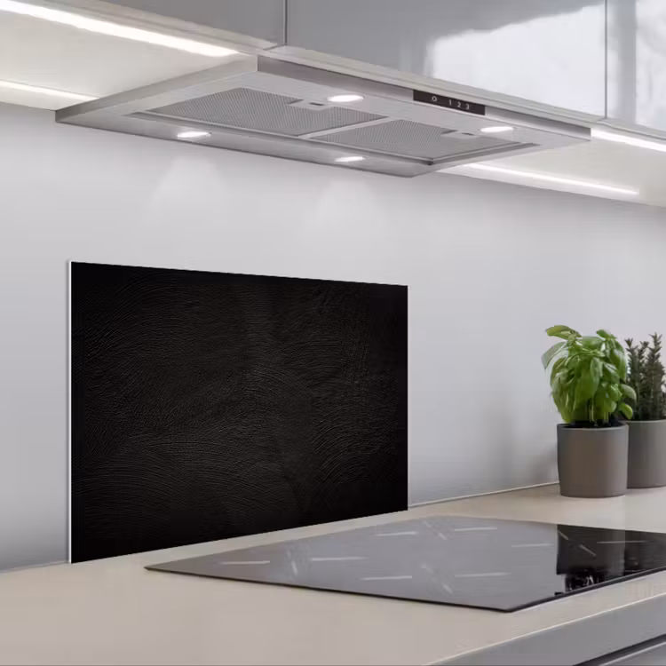Kitchen splashback for hob - Concrete print - Industrial - Black — 1