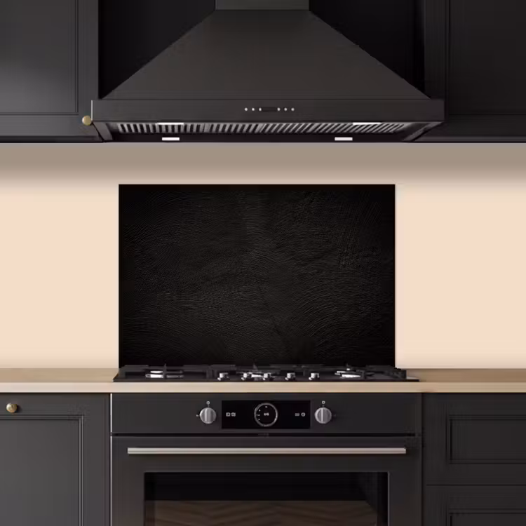 Kitchen splashback for hob - Concrete print - Industrial - Black — 5