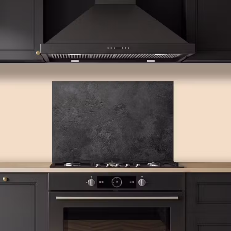 Kitchen splashback for hob - Concrete - Textured - Industrial - Black - Gray — 5