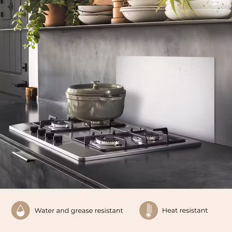 Kitchen splashback for hob - Concrete - White - Modern — 2