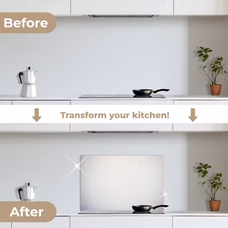 Kitchen splashback for hob - Concrete - White - Modern — 7