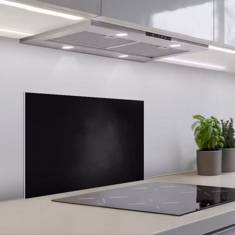 Kitchen splashback for hob - Concrete - Black - Gray - Textured - Industrial — 1