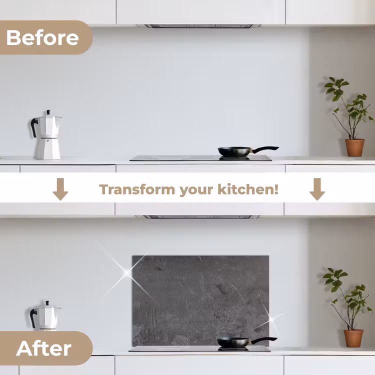Kitchen splashback for hob - Concrete - Gray - Line - Shapes — 7
