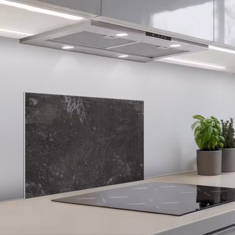 Kitchen splashback for hob - Concrete - Wall - Black - Vintage - Industrial — 1