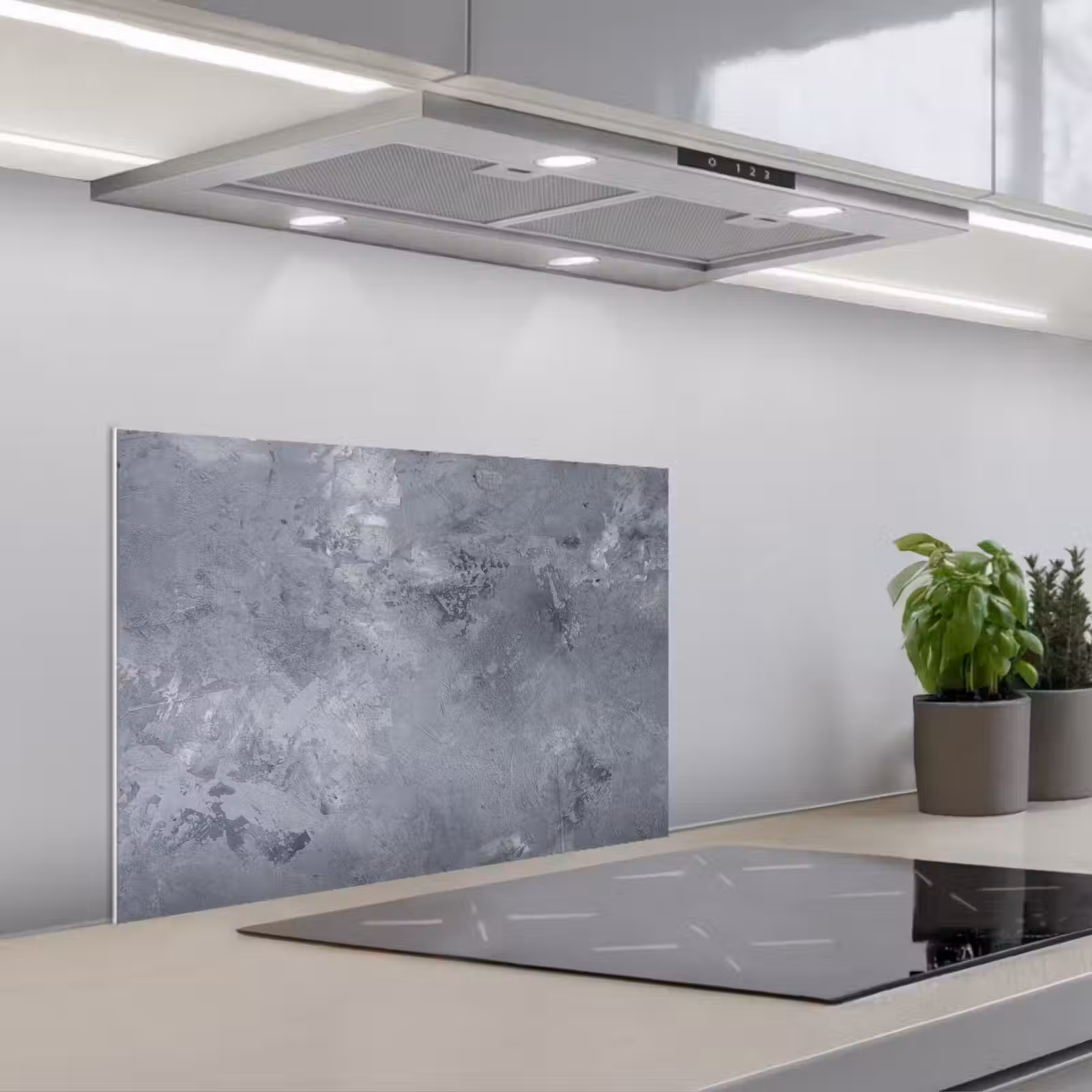 Kitchen splashback for hob - Clouds of Concrete — 1