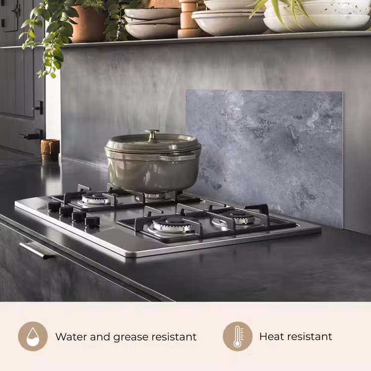 Kitchen splashback for hob - Clouds of Concrete — 2