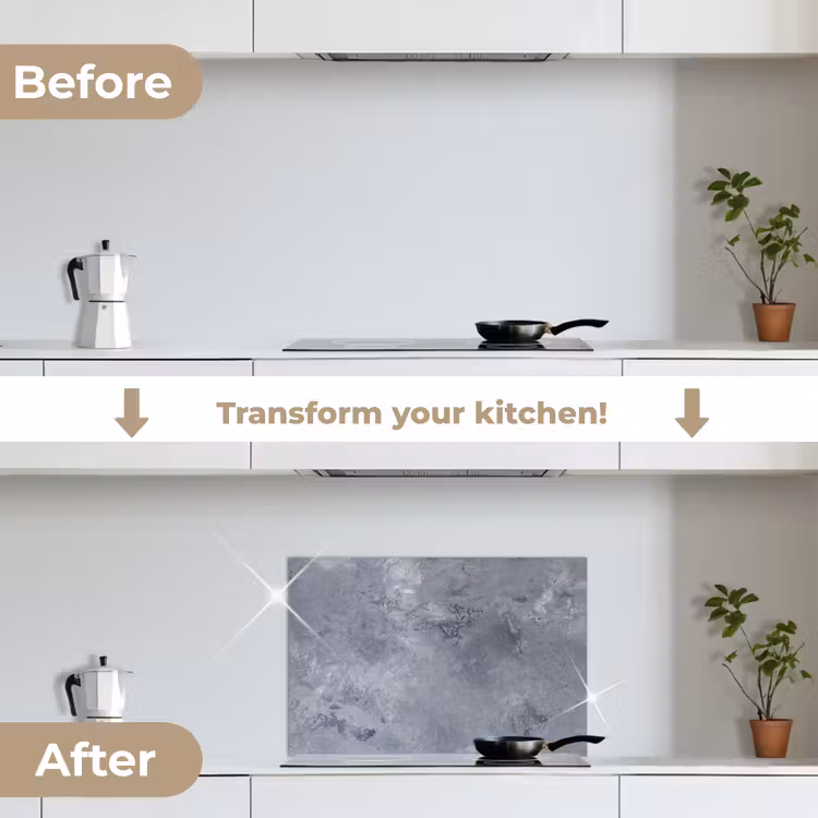 Kitchen splashback for hob - Clouds of Concrete — 7