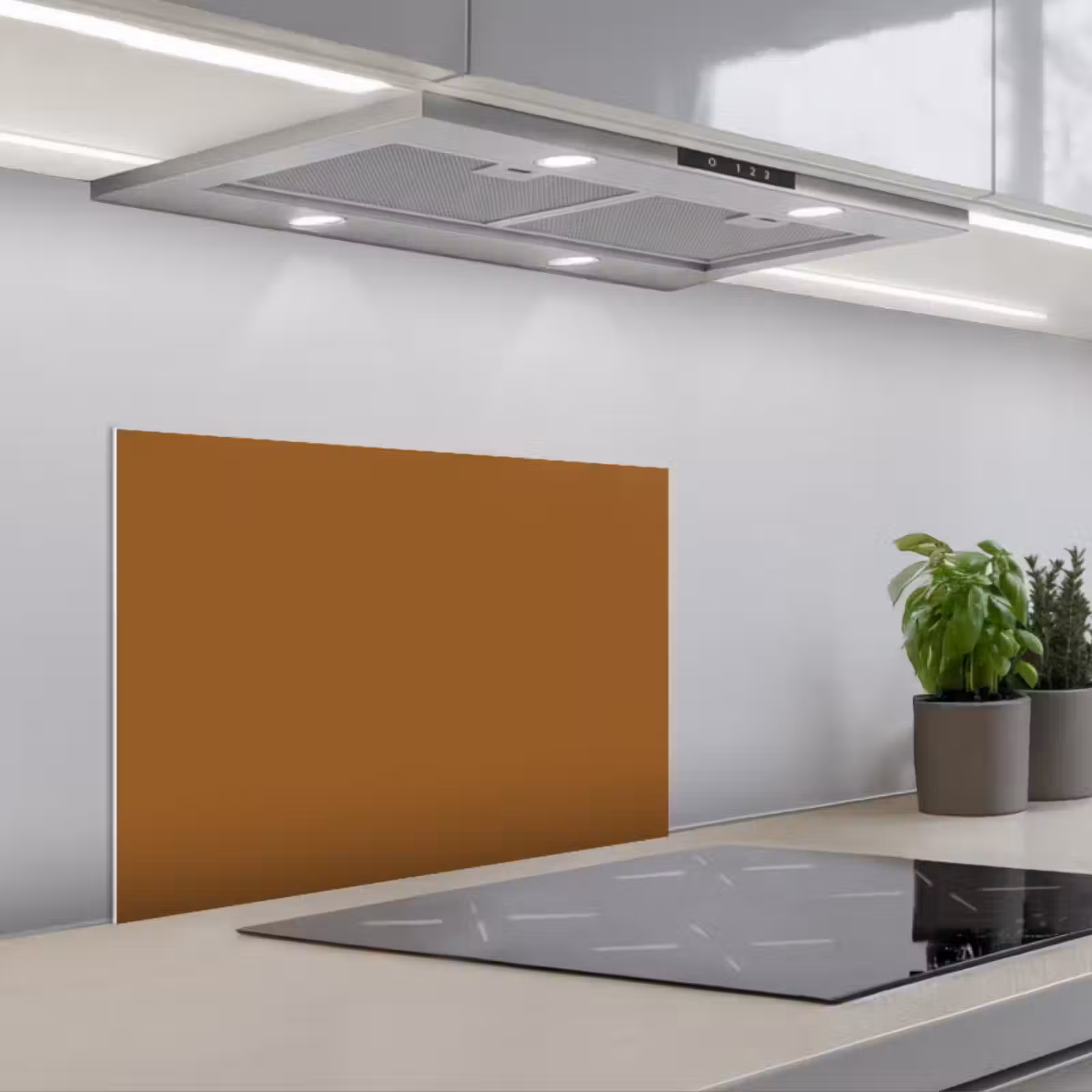 Kitchen splashback for hob - Brown - Earth tone - Solid color — 1