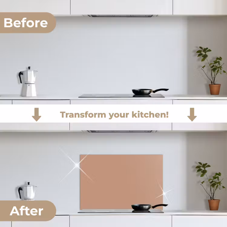 Kitchen splashback for hob - Beige - Color - Pink — 7