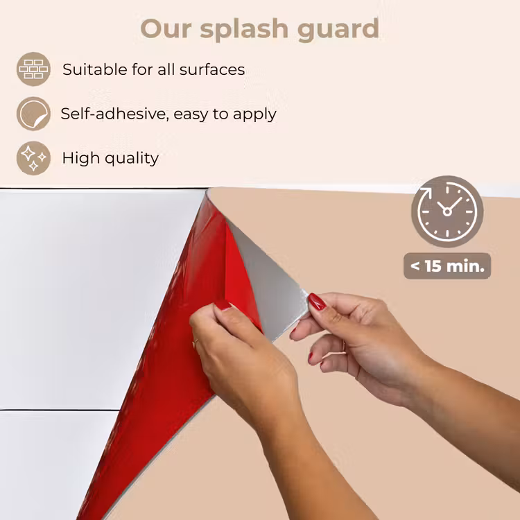 Kitchen splashback for hob - Beige - Colors - Solid — 4