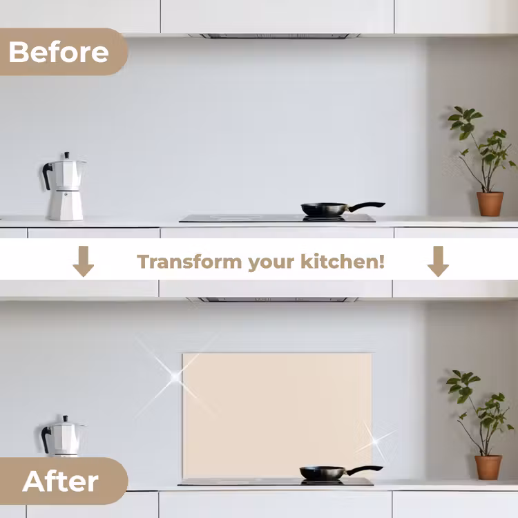 Kitchen splashback for hob - Beige - Solid color — 7