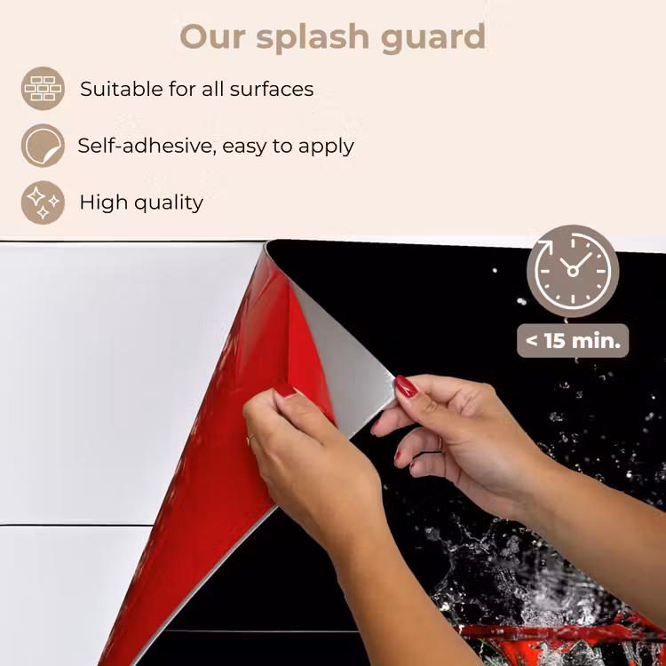 Kitchen splashback for hob - Bell pepper - Vegetable - Still life - Water - Red — 4
