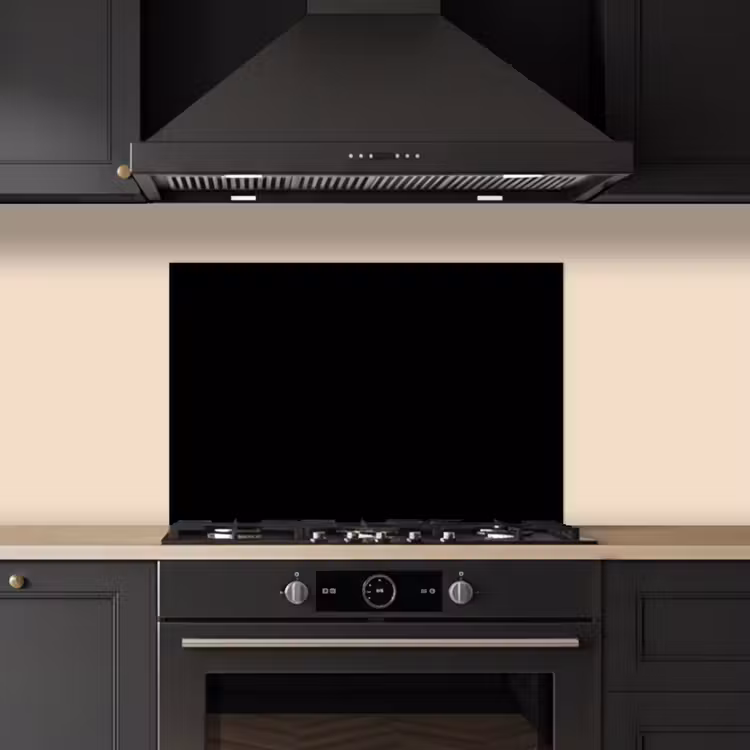 Kitchen splashback for hob - Black - Solid color — 5
