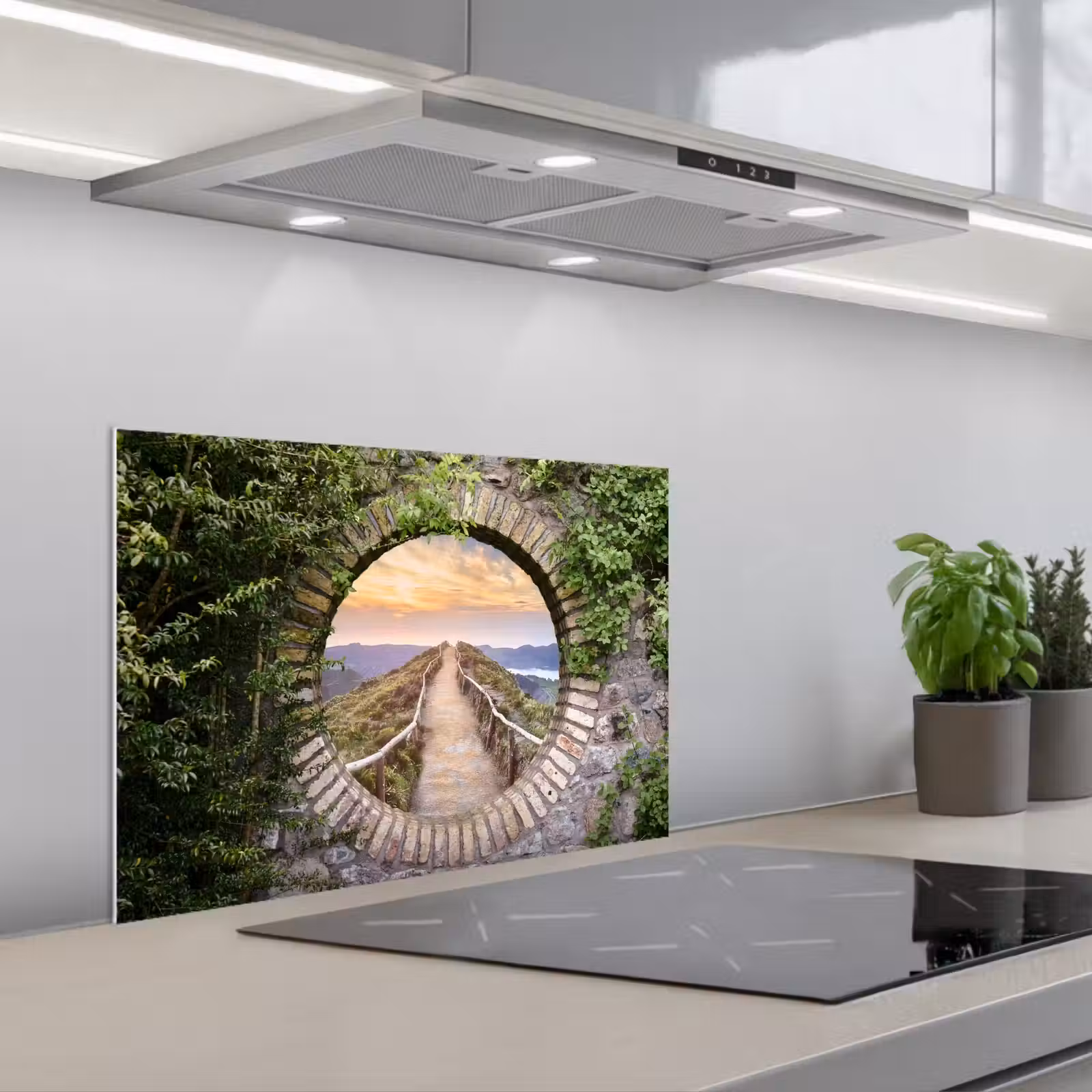 Kitchen splashback for hob - Bridge - Sea - View - Summer — 1
