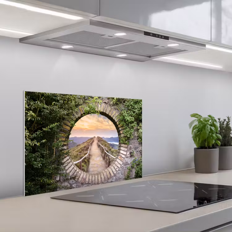 Kitchen splashback for hob - Bridge - Sea - View - Summer — 1