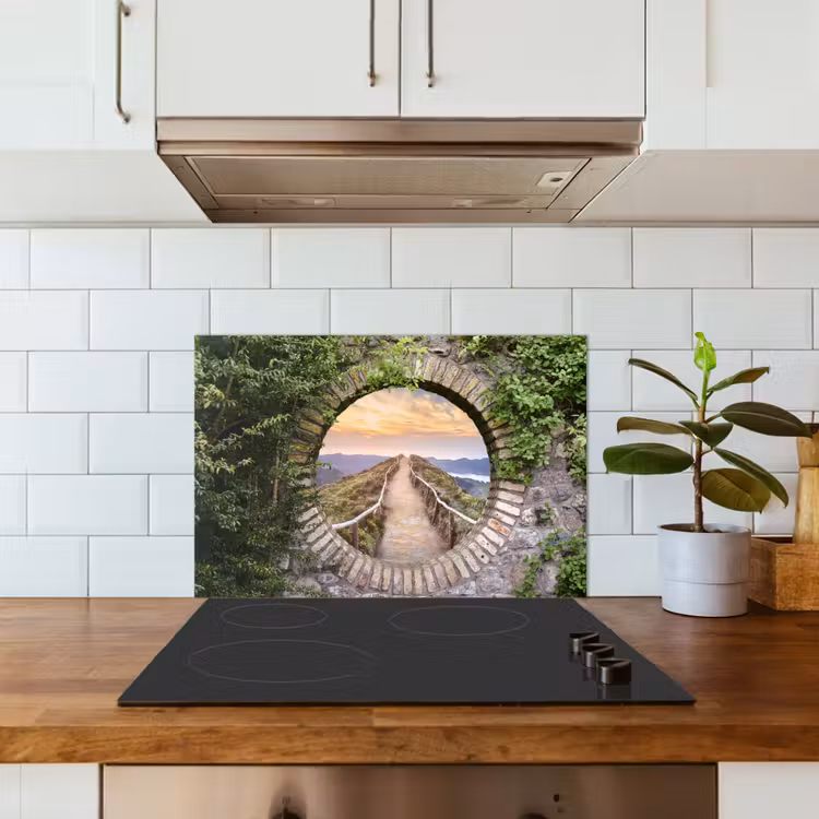 Kitchen splashback for hob - Bridge - Sea - View - Summer — 3
