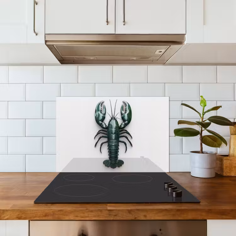 Kitchen splashback for hob - Cancer - Glossier - Green - White — 3