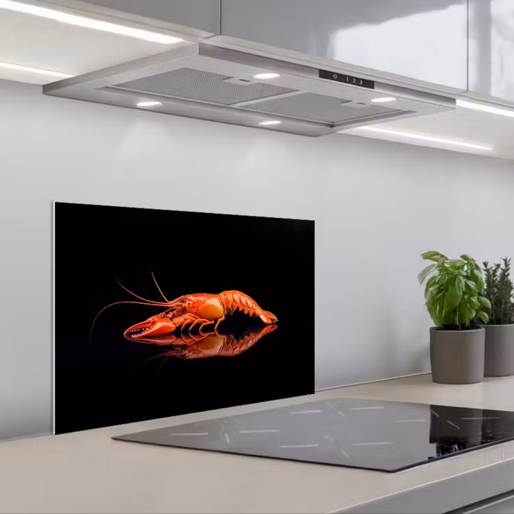 Kitchen splashback for hob - Cancer - Orange - Black - Striking — 1