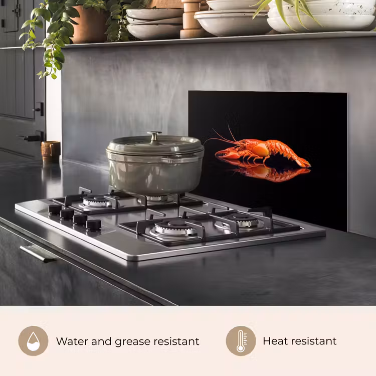 Kitchen splashback for hob - Cancer - Orange - Black - Striking — 2
