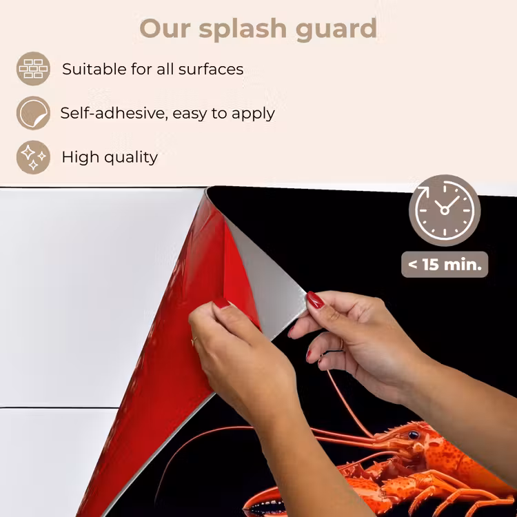 Kitchen splashback for hob - Cancer - Orange - Black - Striking — 4