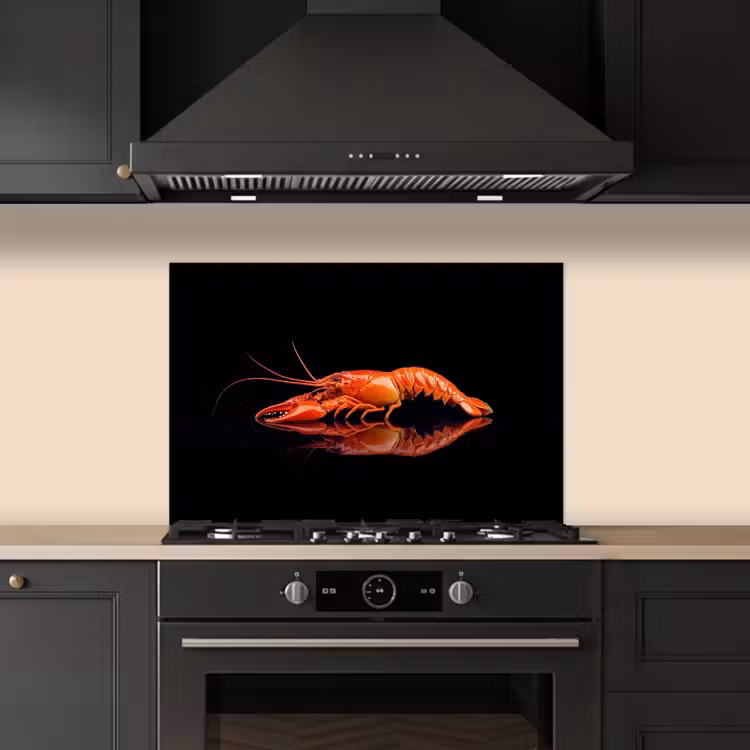 Kitchen splashback for hob - Cancer - Orange - Black - Striking — 5