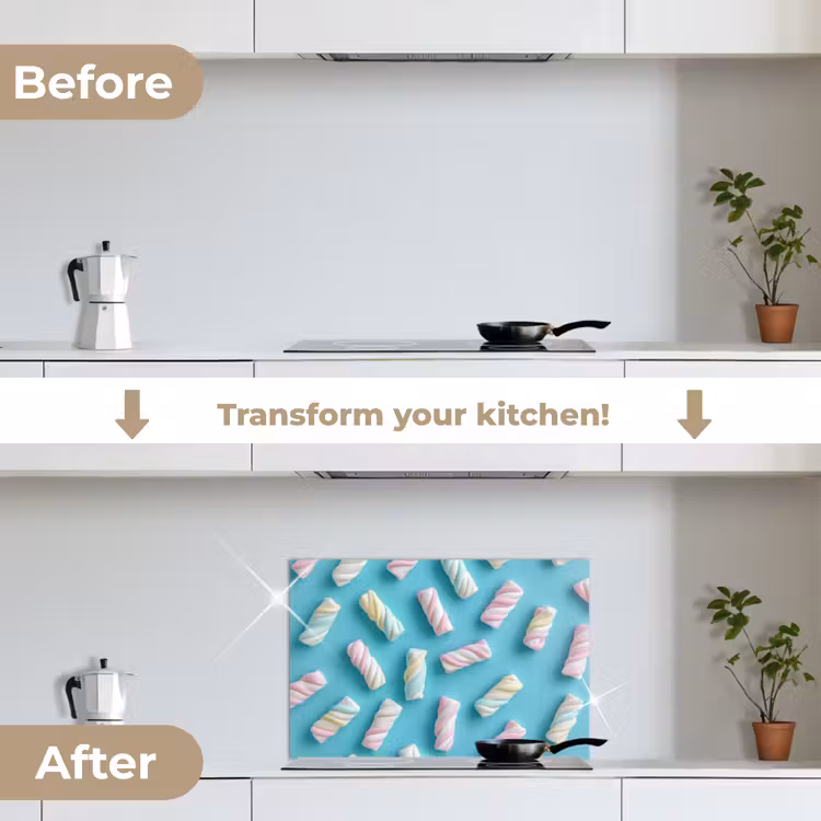 Kitchen splashback for hob - Bacon - Pastel - Candy - Blue — 7