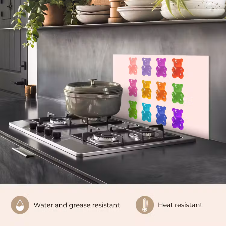 Kitchen splashback for hob - Bear - Colorful - Candy — 2