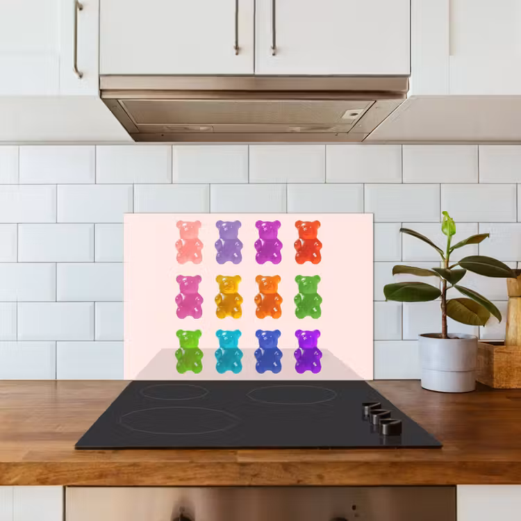 Kitchen splashback for hob - Bear - Colorful - Candy — 3