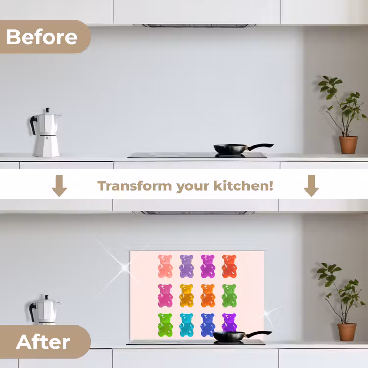 Kitchen splashback for hob - Bear - Colorful - Candy — 7