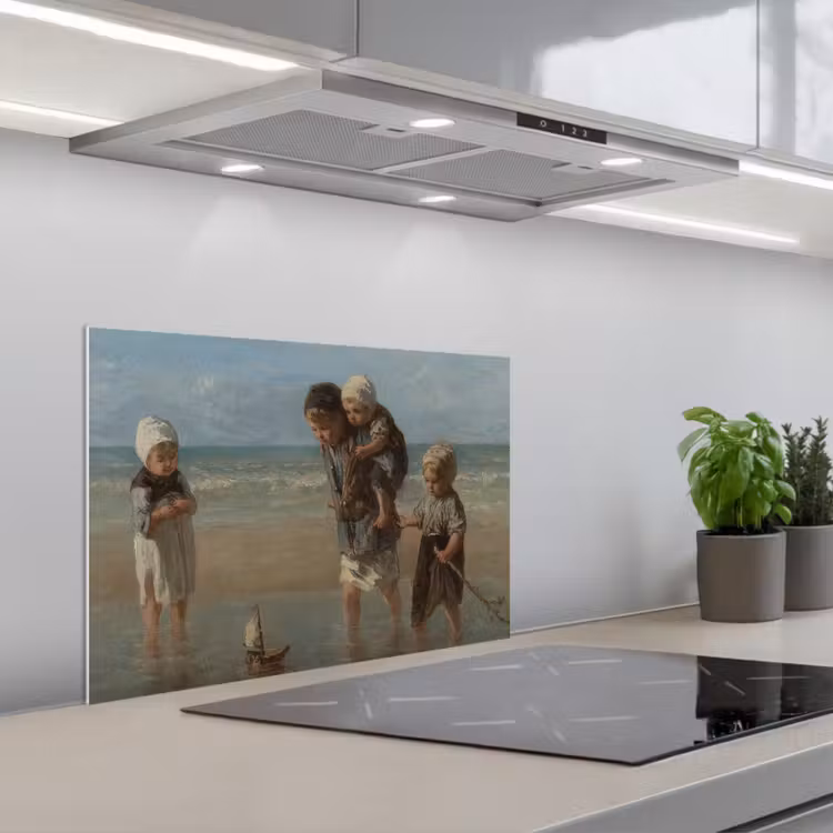 Kitchen splashback for hob - Children of the sea - Painting by Jozef Israëls — 1