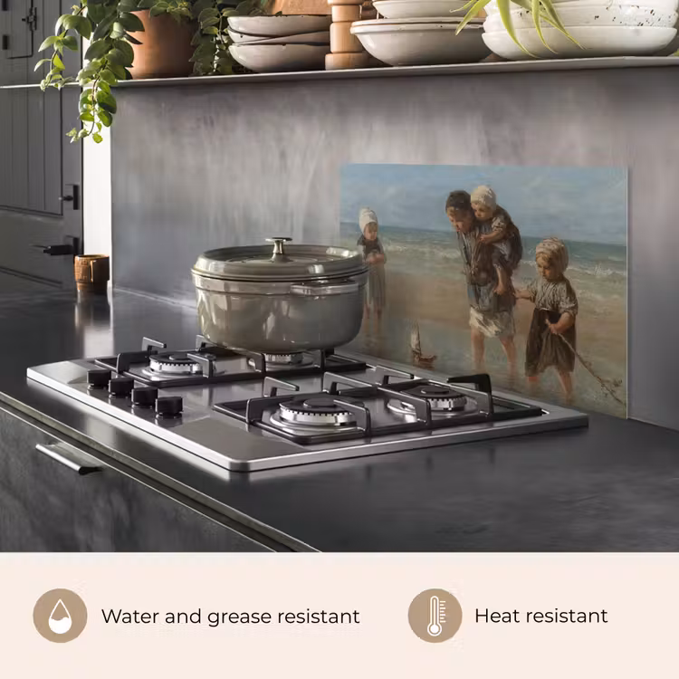 Kitchen splashback for hob - Children of the sea - Painting by Jozef Israëls — 2