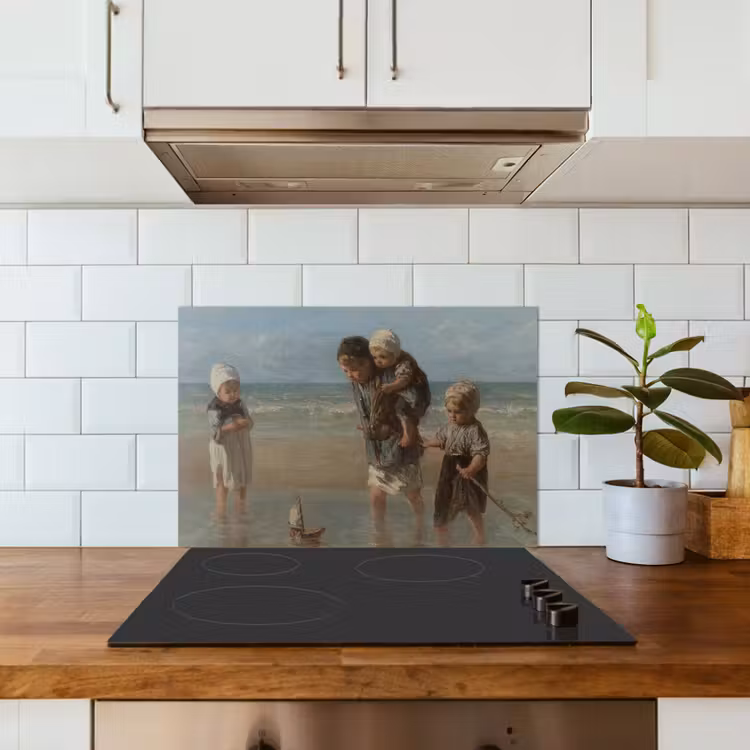 Kitchen splashback for hob - Children of the sea - Painting by Jozef Israëls — 3
