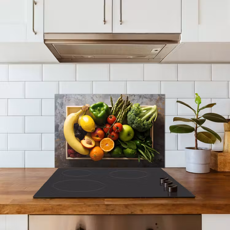 Kitchen splashback for hob - Crate - Fruit - Rainbow — 3