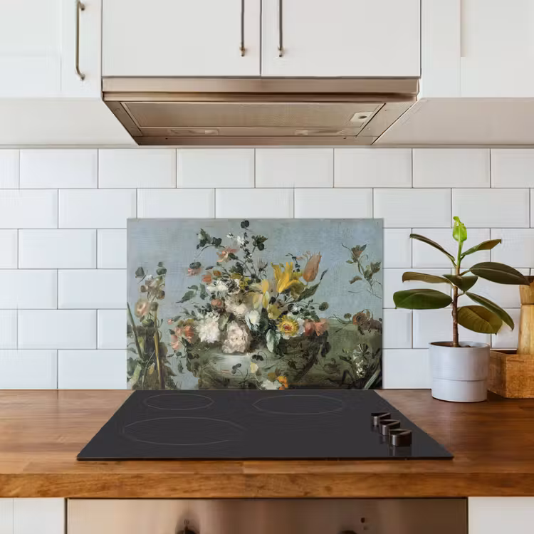 Kitchen splashback for hob - Flowers - Old Masters - Oil paint — 3