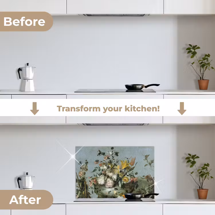 Kitchen splashback for hob - Flowers - Old Masters - Oil paint — 7