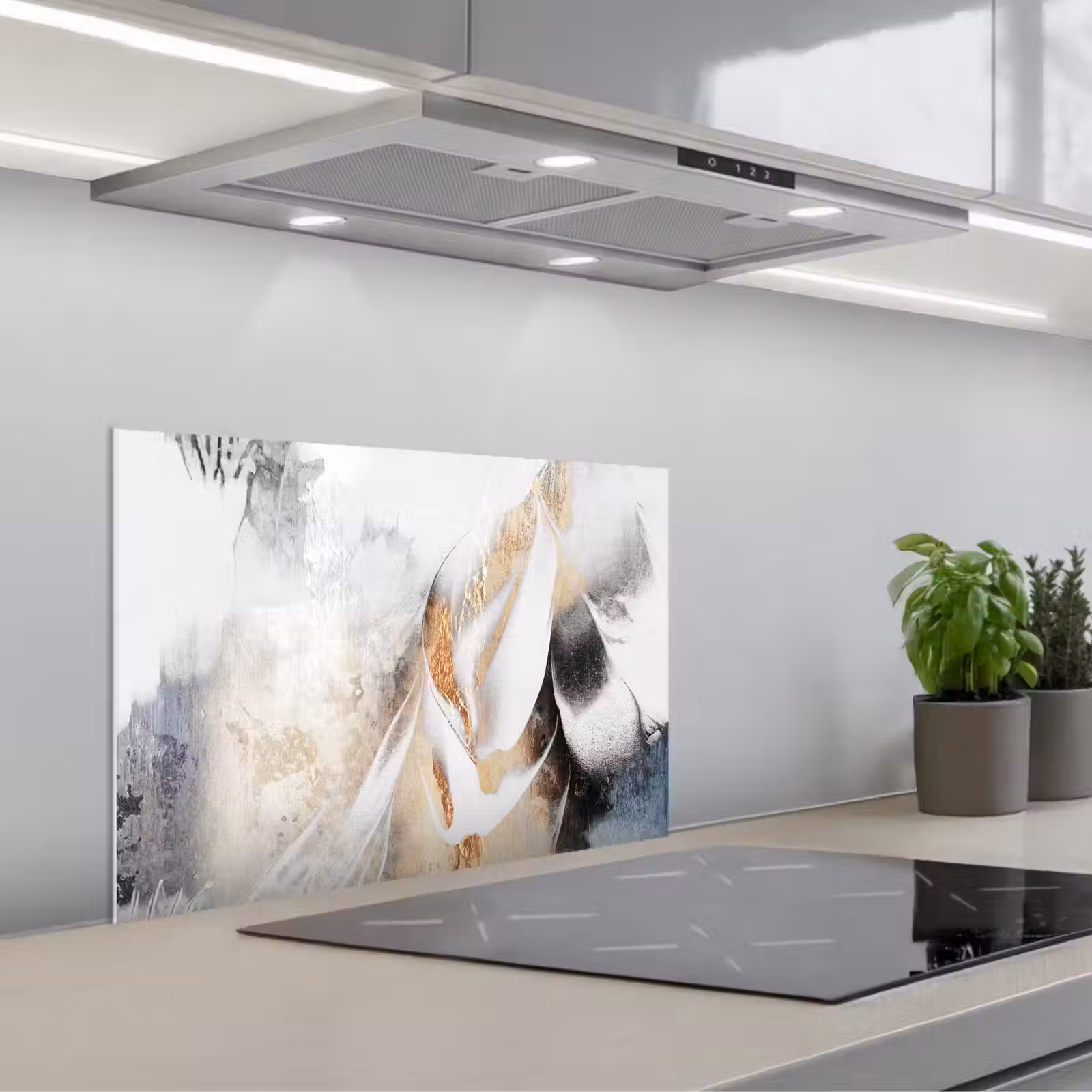 Kitchen splashback for hob - Abstract - Gold - Design - Luxe — 1