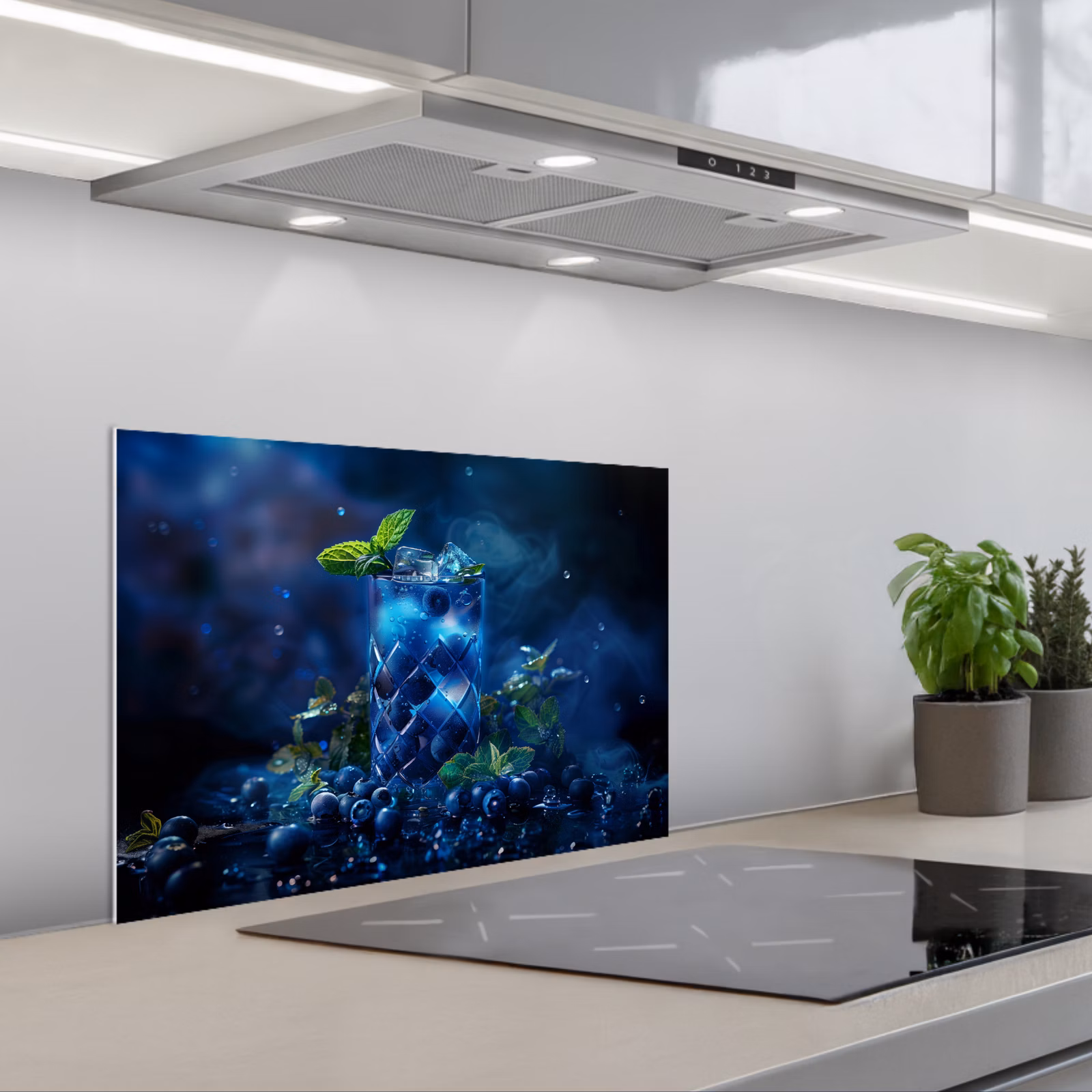 Kitchen splashback for hob - Enchanting Blueberry Cocktail — 1