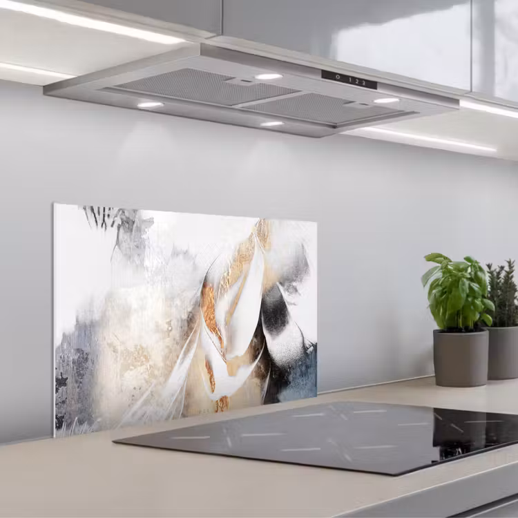 Kitchen splashback for hob - Abstract - Gold - Design - Luxe — 1