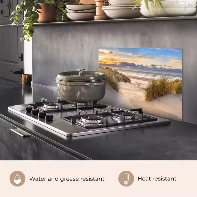 Kitchen splashback for hob - Beach - Dune - Grass - Sunset - Sea — 2