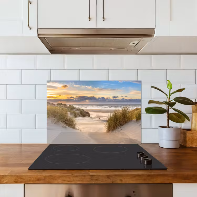 Kitchen splashback for hob - Beach - Dune - Grass - Sunset - Sea — 3
