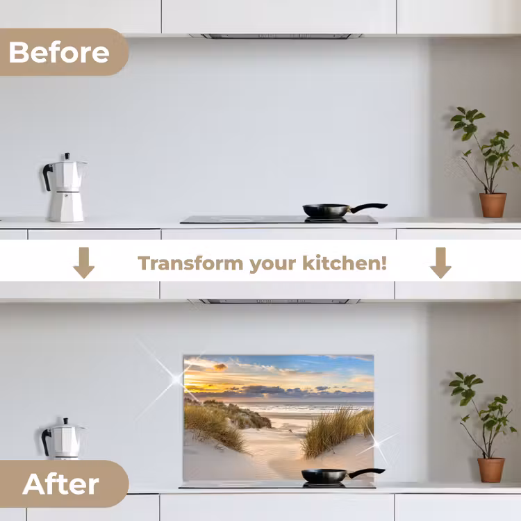 Kitchen splashback for hob - Beach - Dune - Grass - Sunset - Sea — 7